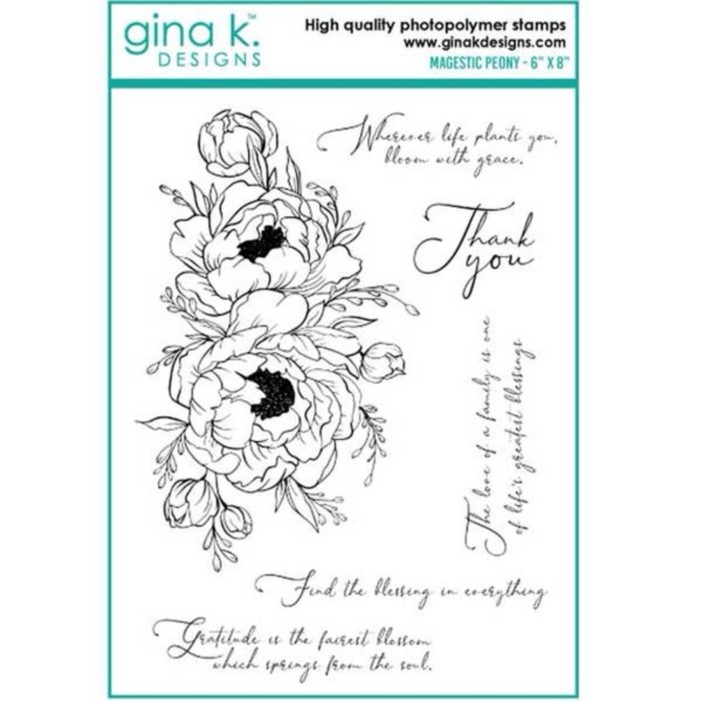 Gina K. Designs Majestic Peony Stamps